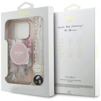 Guess IML Flowers Electro Pearl Strap MagSafe - Etui iPhone 17 Pro (różowy)