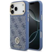 Guess 4G Strass Logo MagSafe - Etui iPhone 17 Pro Max (niebieski)