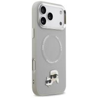 Karl Lagerfeld Karl & Choupette Pins MagSafe - Etui iPhone 17 Pro (szary)