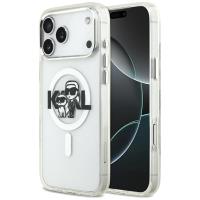 Karl Lagerfeld IML Glitter Karl & Choupette Sketch Logo MagSafe - Etui iPhone 17 Pro Max (przezroczysty)