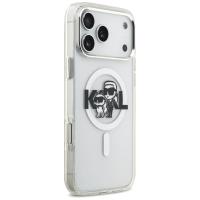 Karl Lagerfeld IML Glitter Karl & Choupette Sketch Logo MagSafe - Etui iPhone 17 Pro Max (przezroczysty)