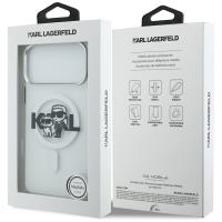 Karl Lagerfeld IML Glitter Karl & Choupette Sketch Logo MagSafe - Etui iPhone 17 Pro Max (przezroczysty)