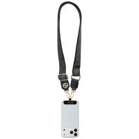 Guess Universal Crossbody Strap 4G Tether Patch Strass Metal Logo - Uniwersalny pasek / smycz do telefonu (czarny)