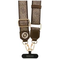 Guess Universal Crossbody Strap 4G Tether Patch Strass Metal Logo - Uniwersalny pasek / smycz do telefonu (brązowy)