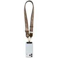 Guess Universal Crossbody Strap 4G Tether Patch Strass Metal Logo - Uniwersalny pasek / smycz do telefonu (brązowy)
