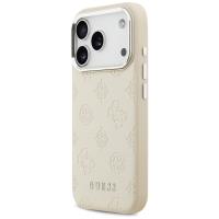 Guess Peony Hot Stamp Script MagSafe - Etui iPhone 17 Pro (beżowy)