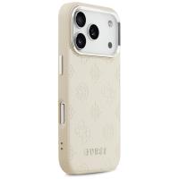 Guess Peony Hot Stamp Script MagSafe - Etui iPhone 17 Pro (beżowy)