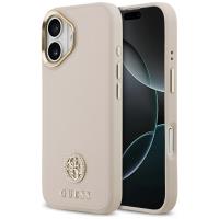 Guess Grained Strass Logo MagSafe - Etui iPhone 17 (różowy)