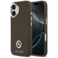 Guess Grained Strass Logo MagSafe - Etui iPhone 17 (brązowy) Guess Grained Strass Logo MagSafe - Etui iPhone 17 (brązowy)