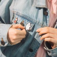 Muminki - Zestaw 4 przypinek do ubrań lub plecaka