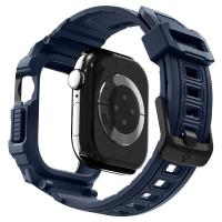 Spigen Rugged Armor Pro V2 – Pasek z obudową do Apple Watch 10 / 11 42 mm (Navy Blue)