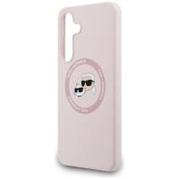 Karl Lagerfeld Silicone Karl & Choupette Heads MagSafe - Etui Samsung Galaxy S25 FE (różowy)