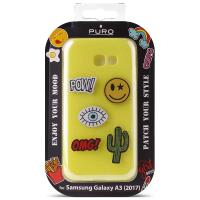 PURO Patch Mania - Etui Samsung Galaxy A3 (2017) w zestawie 5 naklejek (żółty)