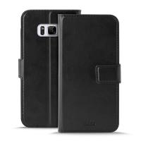 PURO Booklet Wallet Case - Etui Samsung Galaxy S8+ z kieszeniami na karty + stand up (czarny)