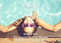PURO Sunny Kit - Zestaw etui iPhone SE (2022 / 2020) / 8 / 7 + składane okulary przeciwsłoneczne (niebieski)