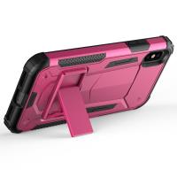 Zizo Hybrid Transformer Cover - Pancerne etui iPhone X z podstawką (Hot Pink/Black)