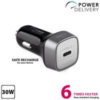 PURO Ultra Car Charger Power Delivery - Ładowarka samochodowa USB-C Power Delivery, 30 W (czarny)