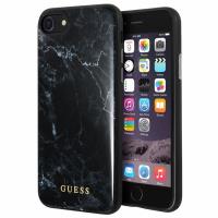 Guess Marble Tempered Glass Hardcase - Etui iPhone 8 / 7 (czarny)