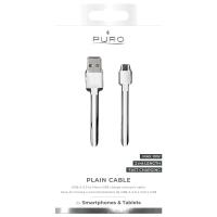 PURO Plain Cable Fast Charging - Kabel USB-A 2.0 do micro USB, 2 m, 2 A (biały)
