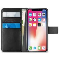 PURO Booklet Wallet Case - Etui iPhone Xs Max z kieszeniami na karty + stand up (czarny)
