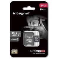 Integral UltimaPro - Karta pamięci 64GB microSDXC 90MB/s Class 10 UHS-I U1 + Adapter