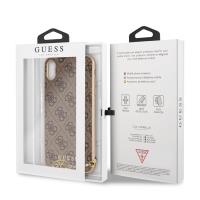 Guess 4G Charms Collection - Etui iPhone Xs Max z zawieszką (brązowy)