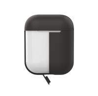 PURO ICON Case - Etui Apple AirPods 1 & 2 generacji z dodatkową osłonką (Dark Grey + Rose Cap)