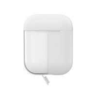 PURO ICON Case - Etui Apple AirPods 1 & 2 generacji z dodatkową osłonką (White + Dark Grey Cap)