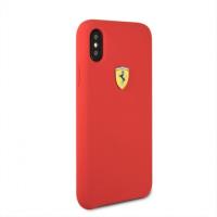 Ferrari Silicone Hard Case - Etui iPhone Xs / X (czerwony)