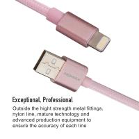 Momax Elite link - Kabel połączeniowy USB do Lightning MFi + elastyczny stojak, 2.4 A, 1 m (Rose Gold)