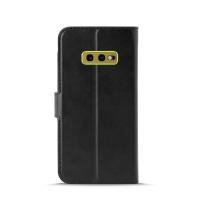PURO Booklet Wallet Case - Etui Samsung Galaxy S10e z kieszeniami na karty + stand up (czarny)
