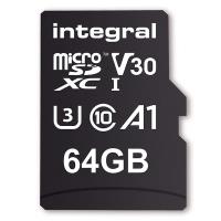 Integral Ultima Pro Premium High Speed - Karta pamięci 64 GB microSDXC/100 MB / s/ Class 10 UHS-I U3/ V30 + Adapter