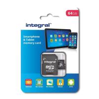 Integral Smartphone and Tablet - Karta pamięci 64 GB microSDHC/XC 90MB/s Class 10 UHS-I U1 + adapter