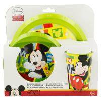 Mickey Mouse - Zestaw naczyń (talerz, miseczka i kubek 260 ml )
