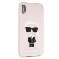 Karl Lagerfeld Silicone Iconic - Etui iPhone Xs Max (jasnoróżowy)
