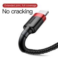 Baseus Cafule Cable - Kabel połączeniowy USB do Lightning, 2.4 A, 1 m (czerwony/czarny)