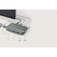Moshi Symbus Q - Hub USB-C + ładowarka bezprzewodowa indukcyjna Qi do iPhone i Android (Gray)