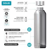 Quokka Solid - Butelka termiczna ze stali nierdzewnej 630 ml (Steel)