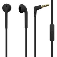 PURO ICON Stereo Earphones - Słuchawki z płaskim kablem z mikrofonem i pilotem (Czarny)