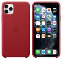 Apple Leather Case - Skórzane etui iPhone 11 Pro Max (czerwony) (PRODUCT)RED