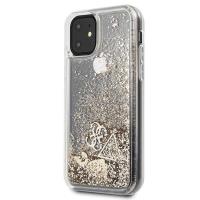 Guess Liquid Glitter Hearts - Etui iPhone 11 (złoty)