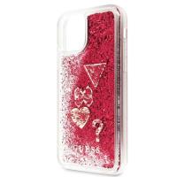 Guess Liquid Glitter Hearts - Etui iPhone 11 (malinowy)