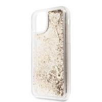 Guess Liquid Glitter Hearts - Etui iPhone 11 Pro (złoty)