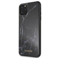 Guess Marble Tempered Glass Hardcase - Etui iPhone 11 Pro Max (czarny)