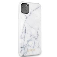 Guess Marble Tempered Glass Hardcase - Etui iPhone 11 Pro Max (biały)