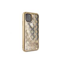 Guess 4G Peony Liquid Glitter - Etui iPhone 11 Pro (złoty)