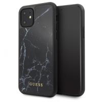 Guess Marble Tempered Glass Hardcase - Etui iPhone 11 (czarny)