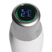 PURO Smart Bottle - Butelka termiczna 500ml INOX z inteligentną nakrętka LED (White)