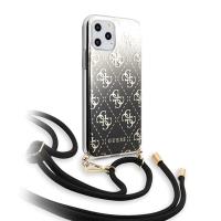 Guess 4G Gradient Hard Case - Etui z odpinaną smyczką iPhone 11 Pro Max (Black)