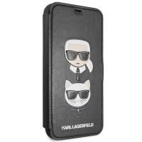 Karl Lagerfeld Booktype  - Etui iPhone 11 Pro Max z kieszeniami na karty (Black)
